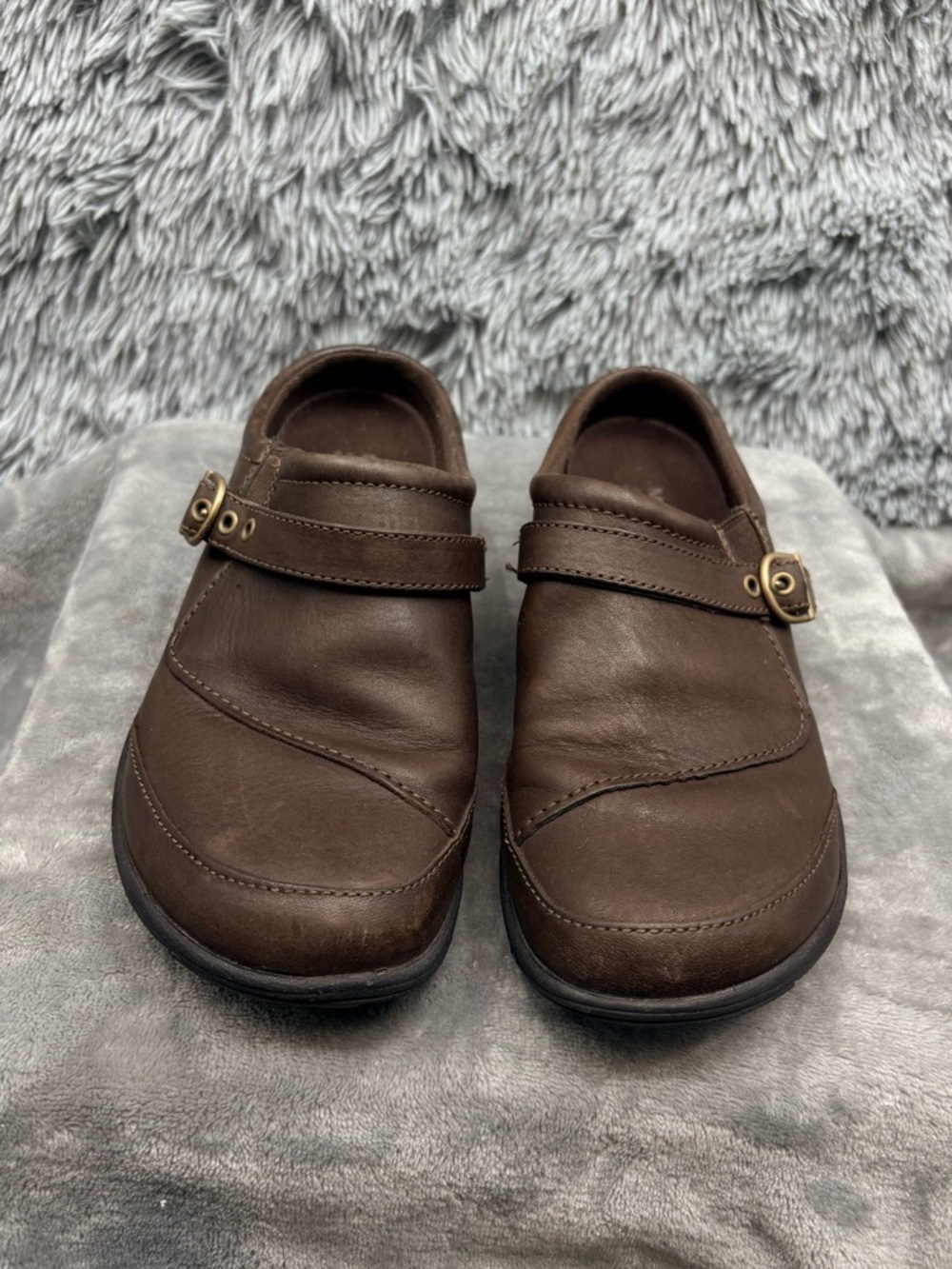 Merrell Clogs Womens 9 Dassie Buckle Coffee Brown Slip On Performance Leather - Picture 2 of 8